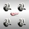 Service Caster 3 Inch 316SS Black Polyurethane Wheel Swivel Bolt Hole Caster Set with Brake SCC SCC-SS316BH20S314-PPUB-BLK-TLB-4 - alternate 3